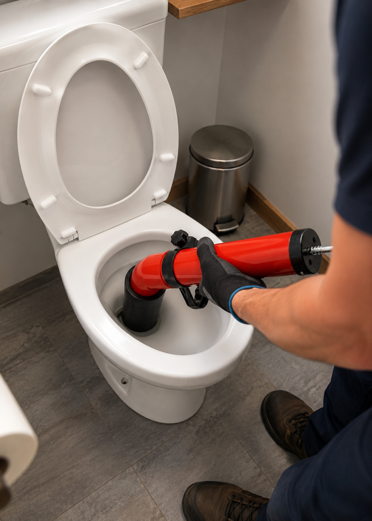 Blocked toilet and waste pipe clearance by a local plumber in Salisbury